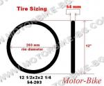 ВЕЛО ГУМА ВЪНШНА 12 1/2x2x2 1/4 54-203 V63 Golf РУБЕНА/МИТАС-3